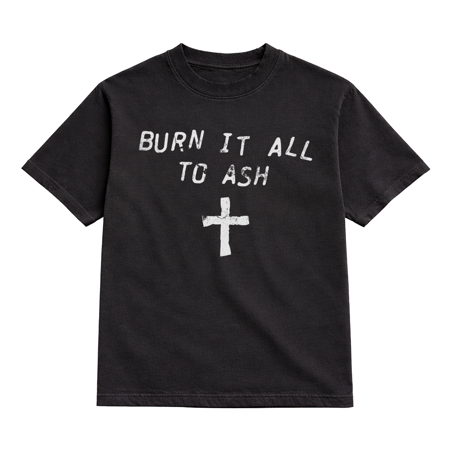 BURN IT TO ASH HEAVYWEIGHT TEE - BLACK