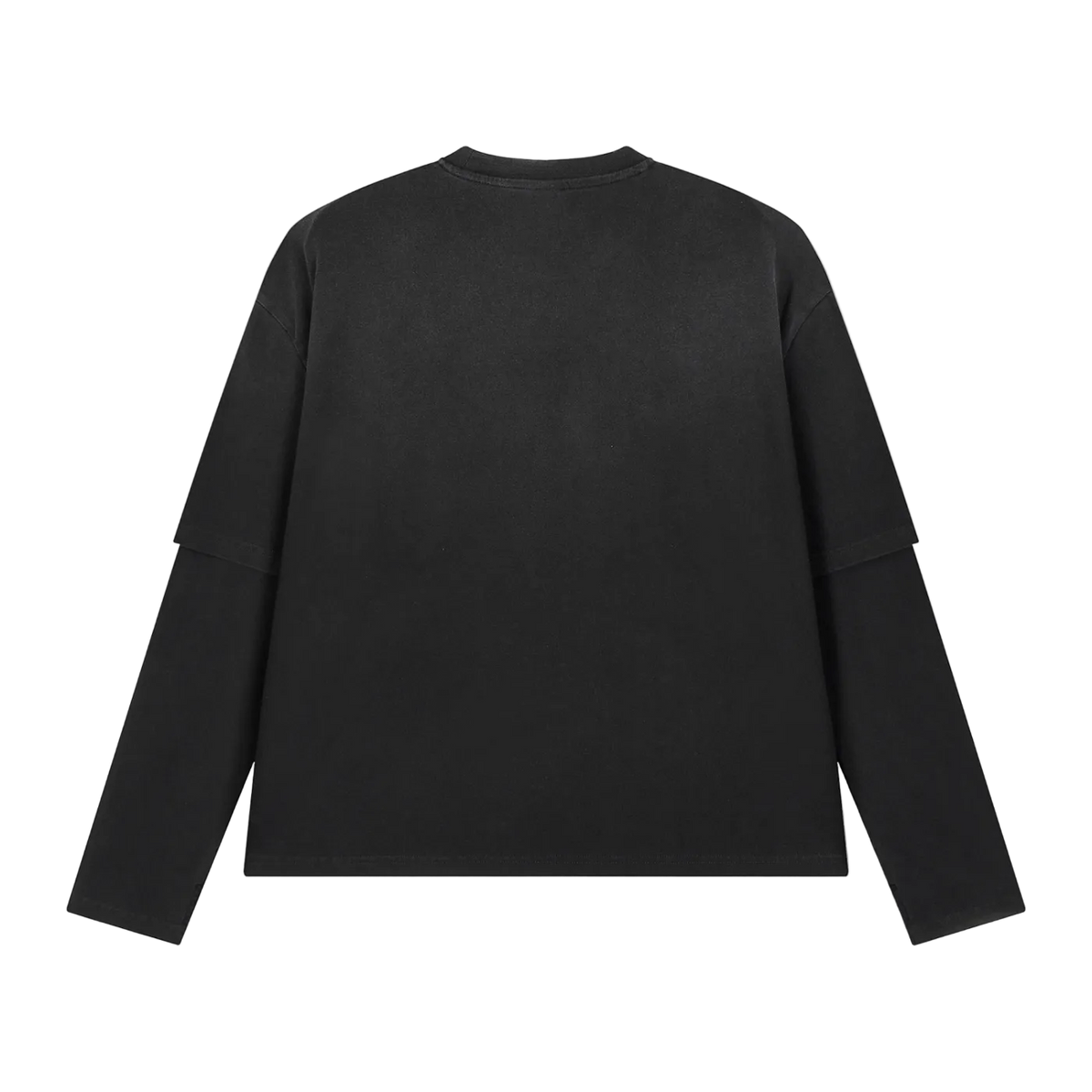 HIDDEN HILLS VINTAGE LAYERED LONG SLEEVE TOP - BLACK/GOLD