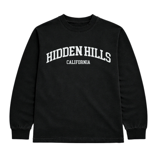 VINTAGE HEAVYWEIGHT HIDDEN HILLS ESSENTIALS TOP - BLACK/WHITE