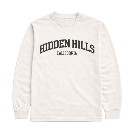 VINTAGE HEAVYWEIGHT HIDDEN HILLS ESSENTIALS TOP - OFF WHITE/BLACK