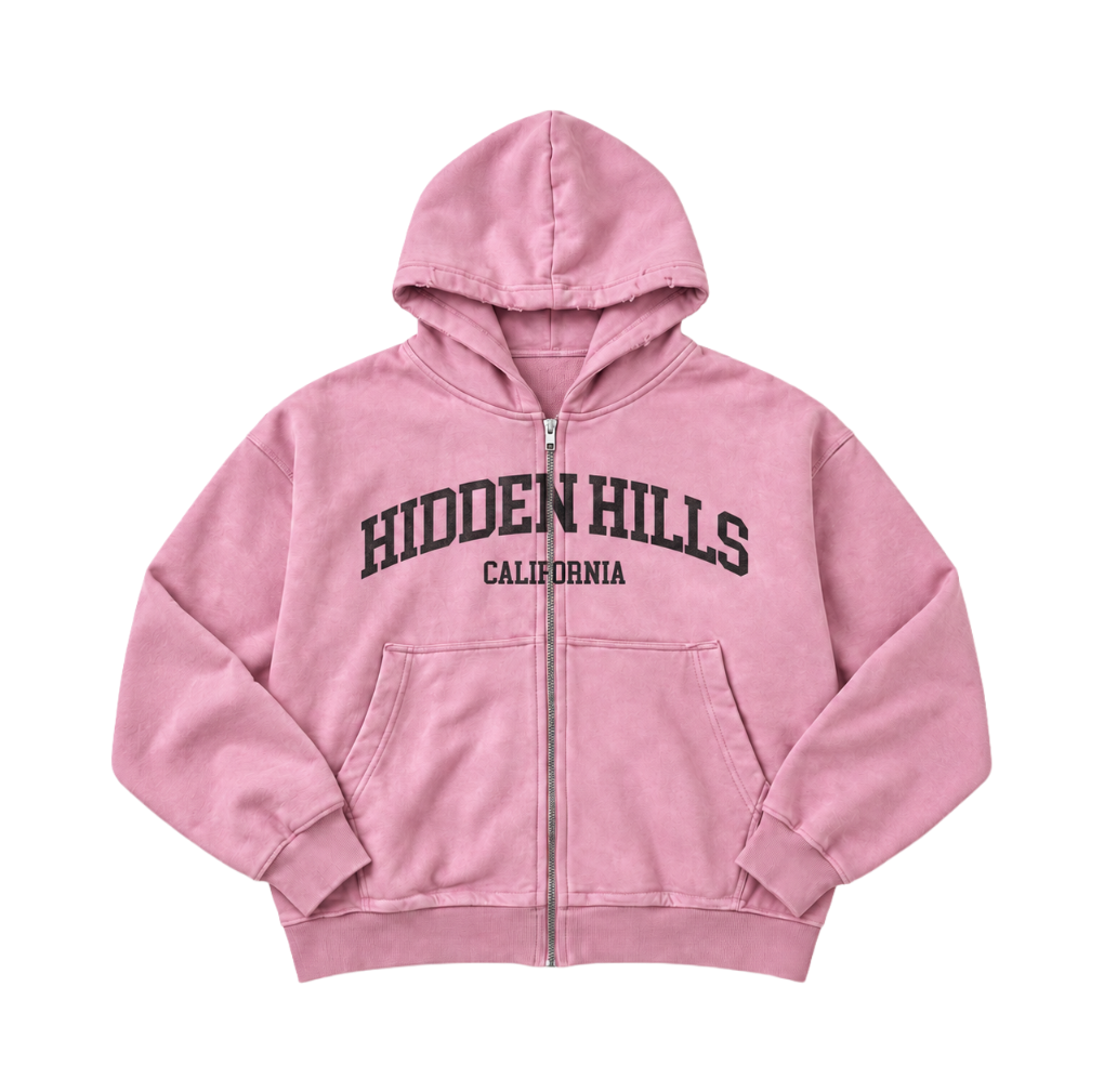 HIDDEN HILLS CROPPED ZIP UP - FADED ROSE